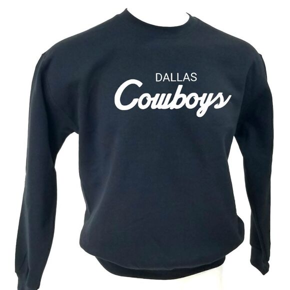 DALLAS COWBOYS Double Script Retro Logo Pullover Crewneck, Sweatshirt - Picture 2 of 5